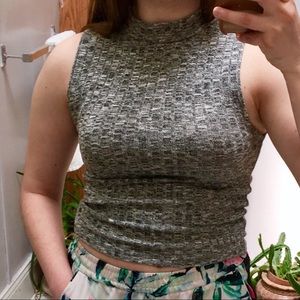 AmericanEagle marled gray mock neck sleeveless top